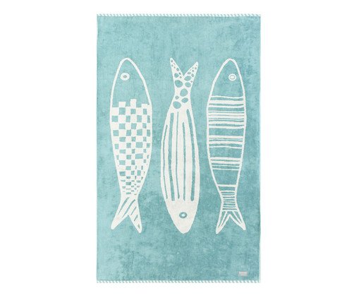 Toalha de Praia Sardinha Azul e Off-White, blue | WestwingNow