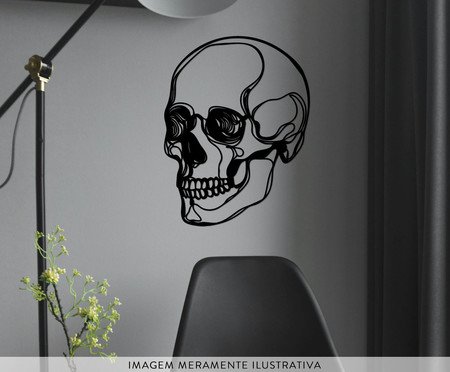 Placa Decorativa Skull em Madeira Preto | Westwing