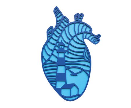 Placa Decorativa Farol em Madeira Azul | Westwing