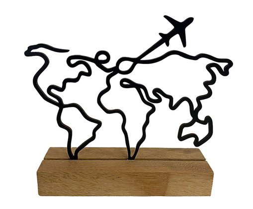 Escultura de Mesa Mapa Mundi, black | WestwingNow