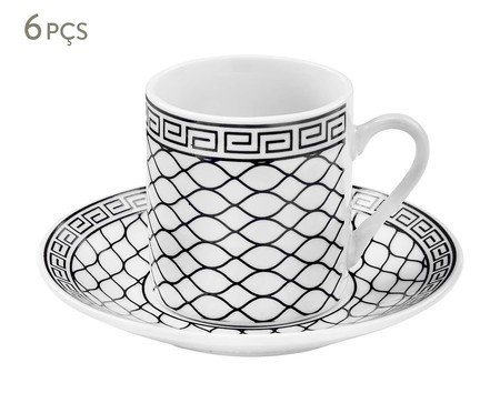 Jogo de Xícaras de Café em Porcelana Egito Branco | Westwing