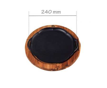 Conjunto Chapa Petisco Redonda e Suporte de Madeira | Westwing