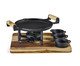 Conjunto Fogareiro Fogo Forte, Suporte de Madeira e 3 Molheiras, Preto | WestwingNow