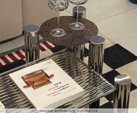 Mesa Lateral Loren com Vidro Martelado | Westwing
