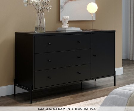 Comoda Jasper 4P Preto Fosco | Westwing