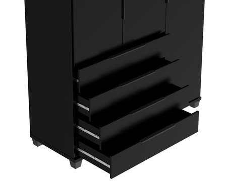 Roupeiro Allen 3P Preto Fosco | Westwing