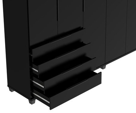 Roupeiro Allen 5P Preto Fosco | Westwing