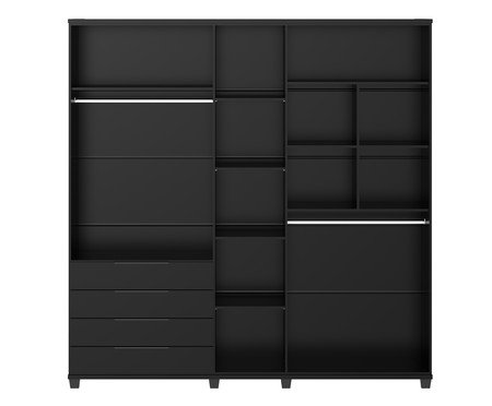 Roupeiro Allen 5P Preto Fosco | Westwing