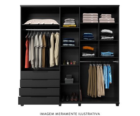 Roupeiro Allen 5P Preto Fosco | Westwing