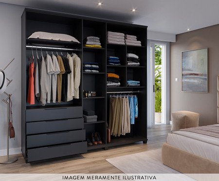 Roupeiro Allen 5P Preto Fosco | Westwing