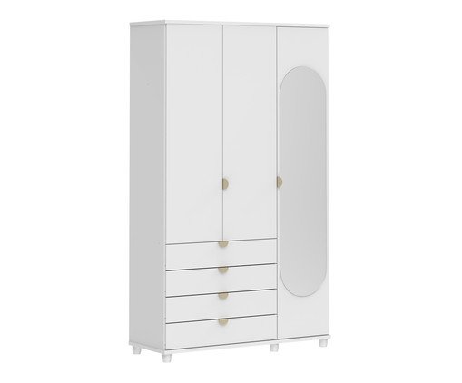 Roupeiro Look 3P Branco Fosco, white | WestwingNow
