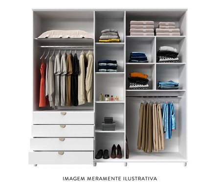 Roupeiro Look 5P Branco Fosco e Off-White Fosco | Westwing