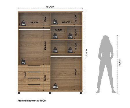 Roupeiro Allen 4P Freijo | Westwing