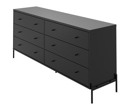 Comoda Jasper 6 Gavetas Preto Fosco | Westwing