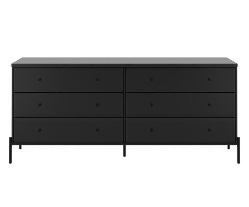 Comoda Jasper 6 Gavetas Preto Fosco, black | WestwingNow