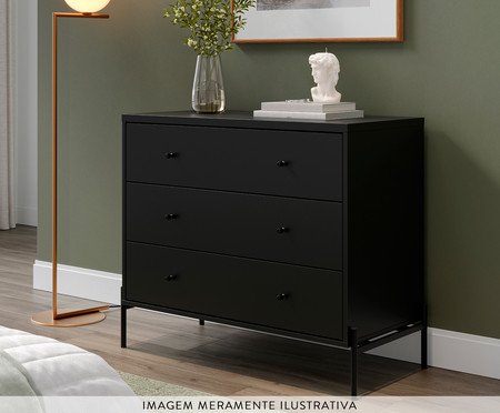 Comoda Jasper 3 Gavetas Preto Fosco | Westwing