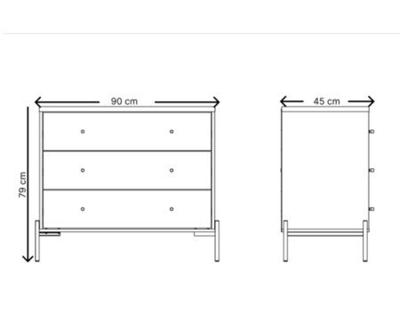 Comoda Jasper 3 Gavetas Preto Fosco | Westwing