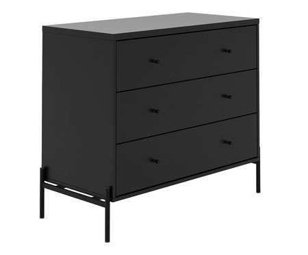 Comoda Jasper 3 Gavetas Preto Fosco | Westwing