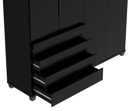 Roupeiro Allen 4P Preto Fosco | Westwing