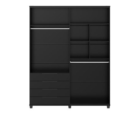 Roupeiro Allen 4P Preto Fosco | Westwing
