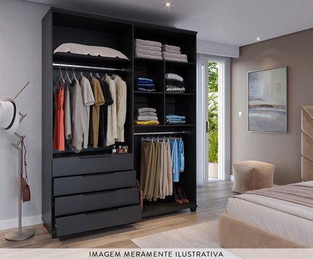 Roupeiro Allen 4P Preto Fosco | Westwing