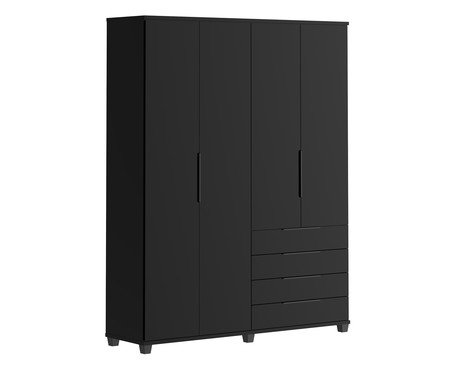 Roupeiro Allen 4P Preto Fosco | Westwing