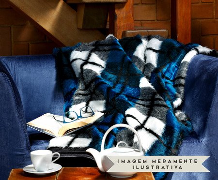 Cobertor Acalanto Escocês Azul Petróleo | Westwing