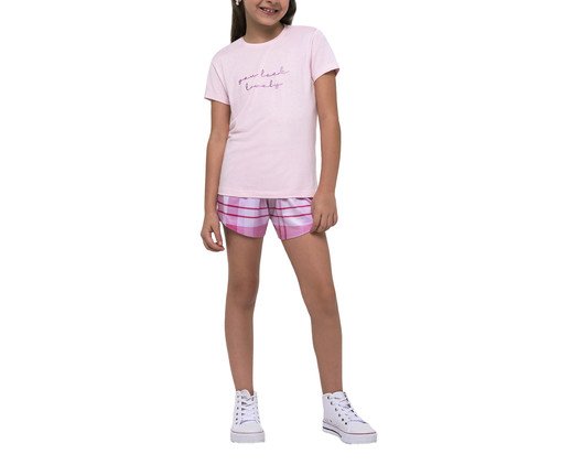 Pijama Manga Curta com Short Infantil, pink | WestwingNow