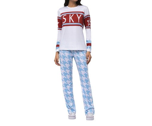 Pijama Manga Longa com Calça SKY, white | WestwingNow