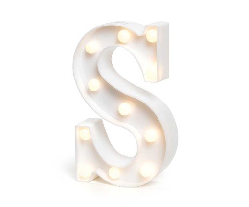 Luminária de Mesa de Led  Letra S - Branco, Branco | WestwingNow