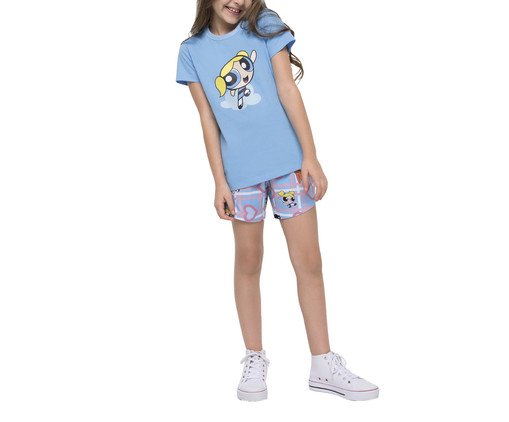 Pijama Manga Curta Infantil As Meninas Superpoderosas, blue | WestwingNow