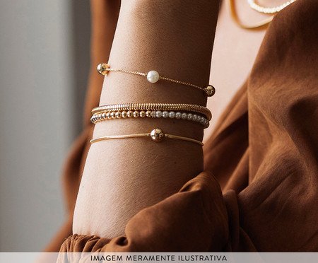 Pulseira Esfera Banho de Ouro Milliá | Westwing
