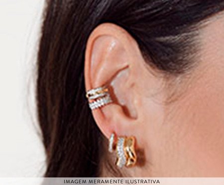 Brinco Argola Cravejada Folheado a Ouro 18k | Westwing