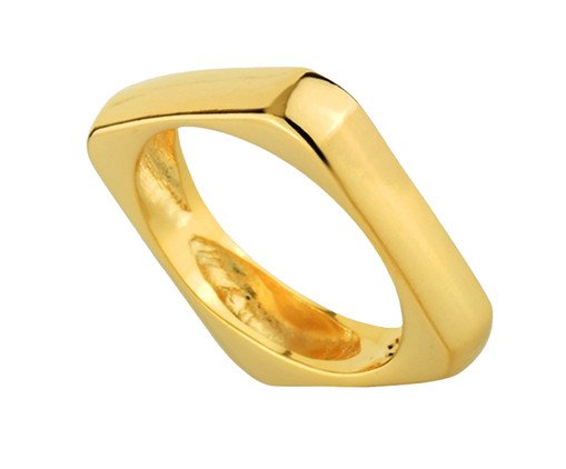 Anel Geométrico Quadrado Banho de Ouro 18K 15, gold | WestwingNow