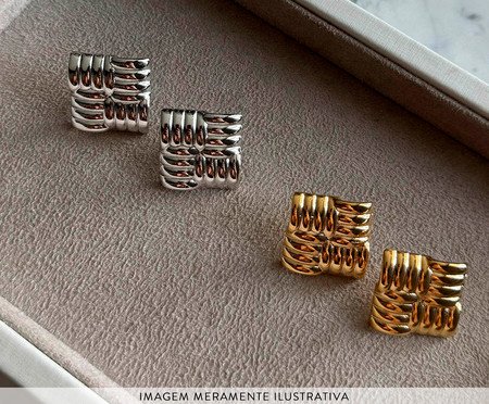 Brinco Quadrado Banho de Ouro 18k | Westwing
