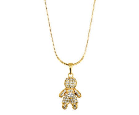 Colar Pingente Menino Cravejado Banho Ouro 18k | Westwing