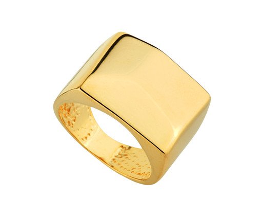 Anel Largo Dourado Geométrico, gold | WestwingNow