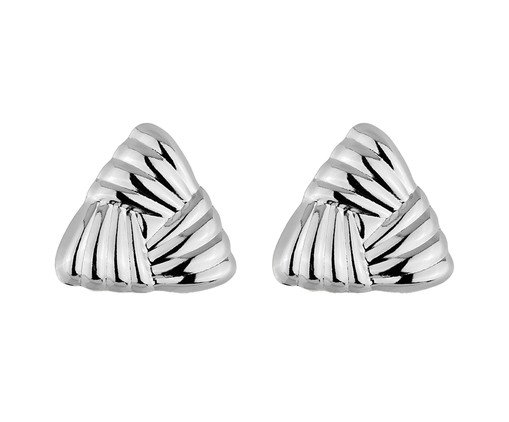 Brinco Contorno Banho Ródio Branco Milliá, silver or metallic | WestwingNow