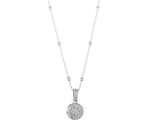 Colar Redondo Cravejado Banho Ródio Branco, silver or metallic | WestwingNow