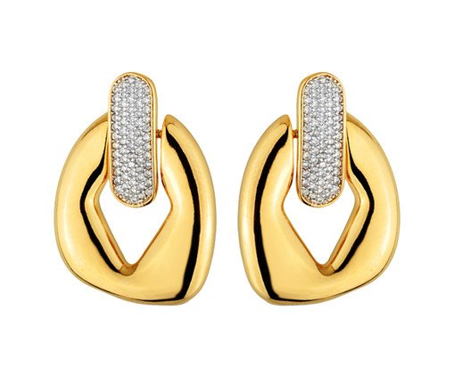 Brinco Moderno Milliá Banho de Ouro 18k, gold | WestwingNow
