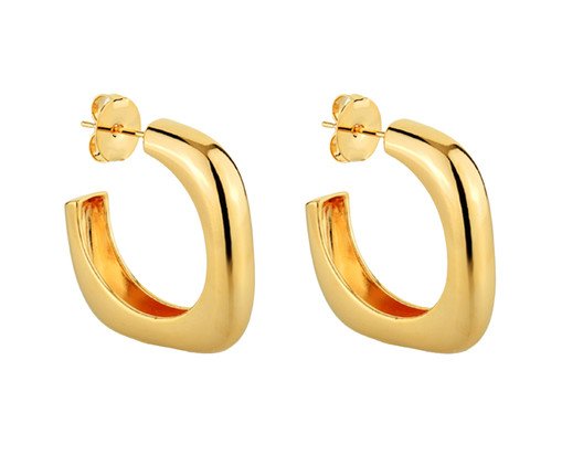 Brinco Argola Quadrada Banhado a Ouro 18k, gold | WestwingNow