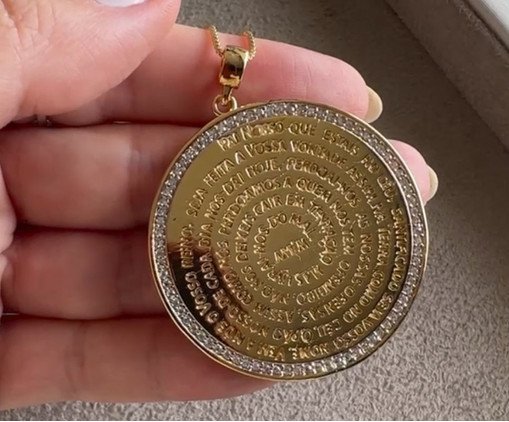 Medalha Pai Nosso Folheado a Ouro 18k, gold | WestwingNow