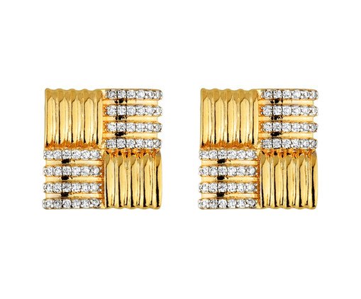 Brinco Quadrado Delicado Banho de Ouro 18k, gold | WestwingNow