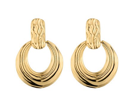 Brinco Argola Texturizada Folheado em Ouro 18K | Westwing