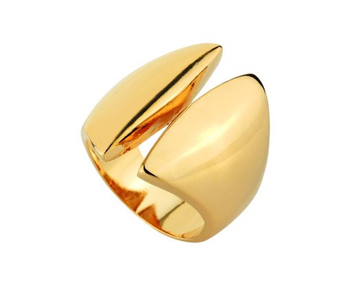 Anel Bold Espelhado Aro Aberto Banho de Ouro 18K, gold | WestwingNow
