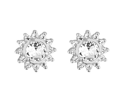 Brinco Delicado Zircônias Folheado Ródio Branco, silver or metallic | WestwingNow