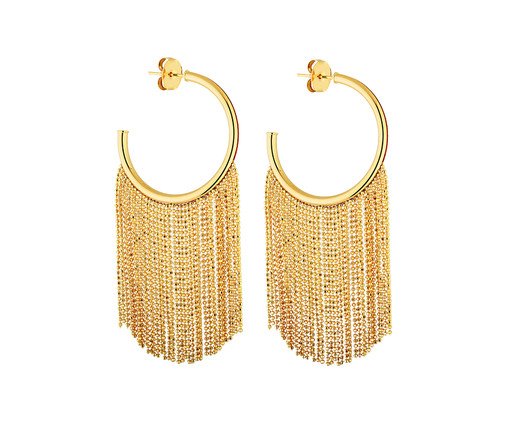 Brinco Reluzente Argola Franja Dourada, gold | WestwingNow