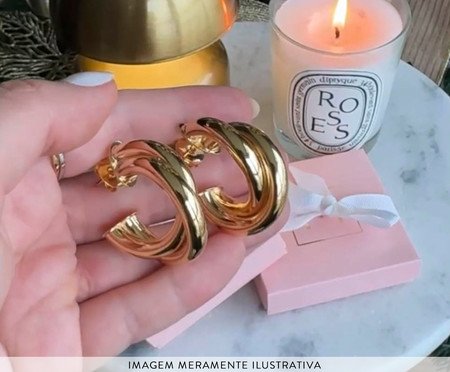 Brinco Argola Dupla Folheada em Ouro 18k | Westwing