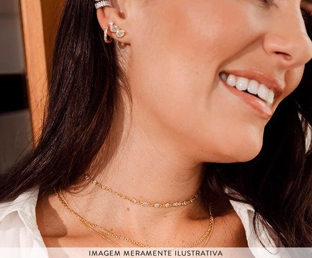 Brinco Ear Cuff Delicado Zircônia Folheado a Ouro 18k | Westwing