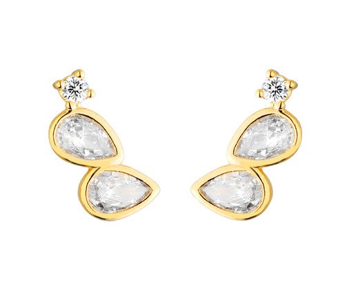 Brinco Ear Cuff Delicado Zircônia Folheado a Ouro 18k, gold | WestwingNow